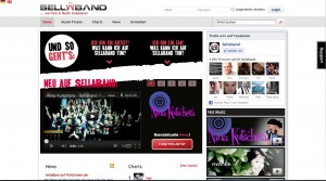 Screenshot Startseite Sellaband